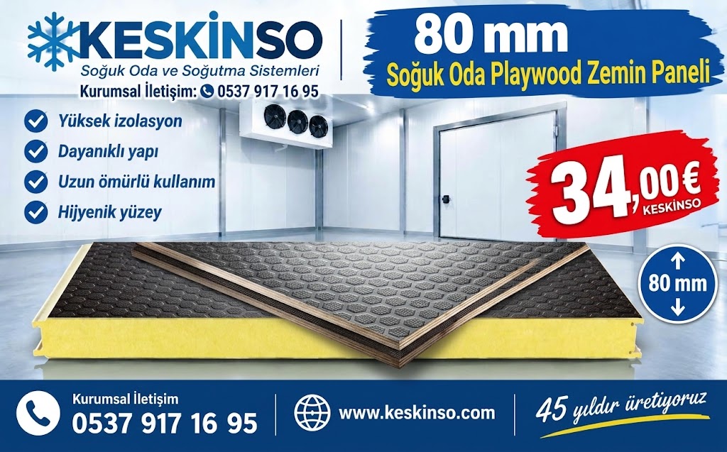 Cold Room Plywood Floor Panel 80 mm Prices 34,00 €  