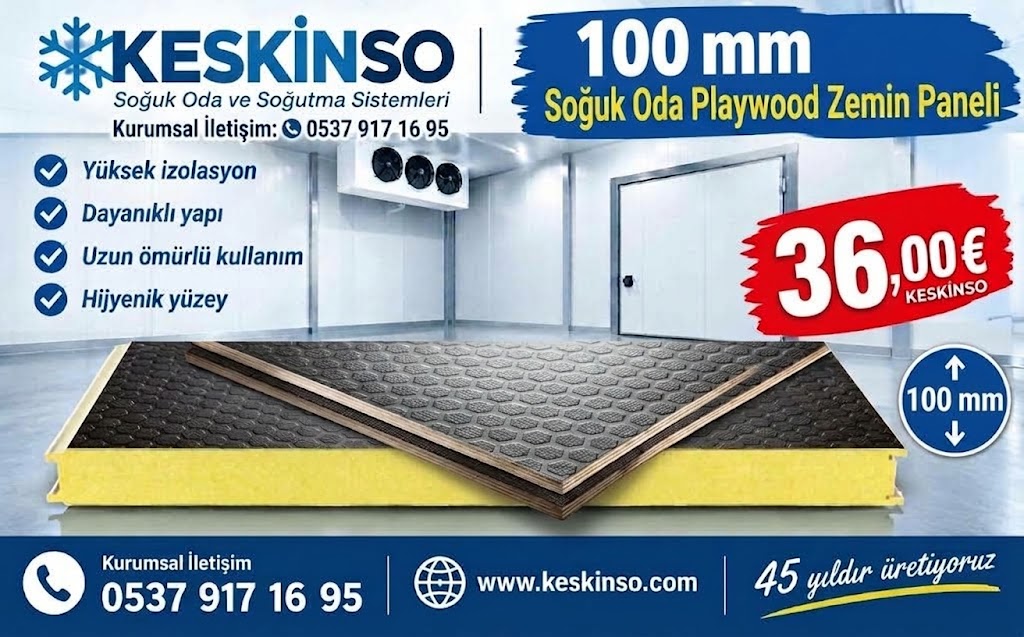 Cold Room Plywood Floor Panel 100 mm Prices  36,00 €