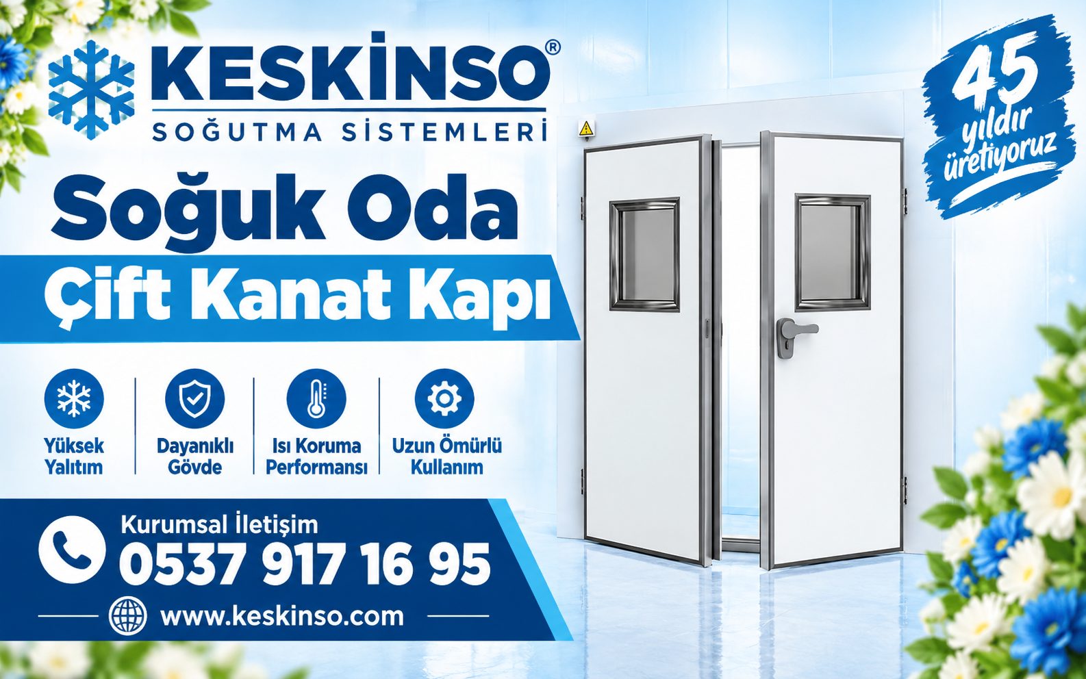 Soğuk Oda çift açılır Kapı